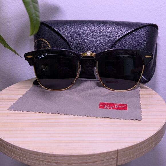Ray Ban Polarized Clubmaster Men's Sunglasses - Picture 1 of 9